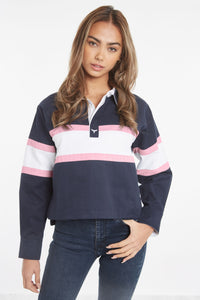 Hurley Cropped Deck Shirt - Navy - Whale Of A Time Clothing