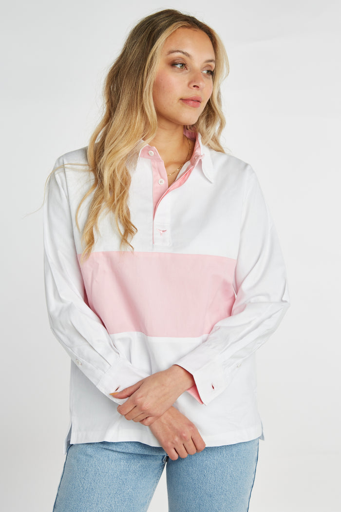 Padstow Unisex Deck Shirt - White - Whale Of A Time Clothing