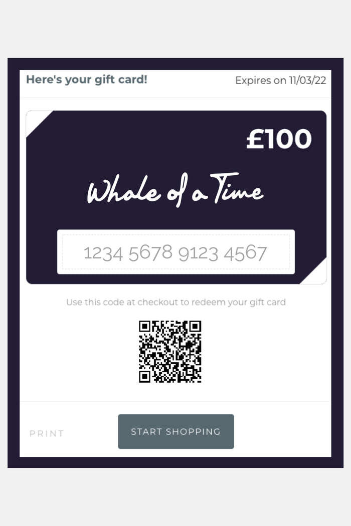 E-Gift Card - Whale Of A Time Clothing