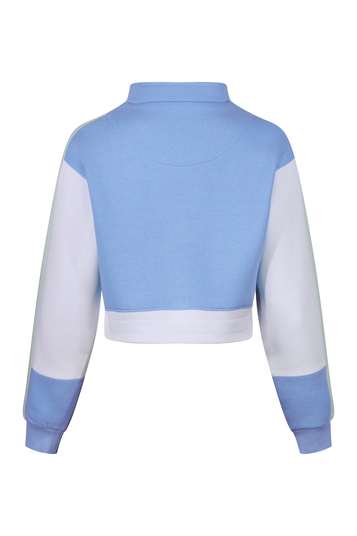Saltern Cropped Quarter Zip Sweatshirt - Blue - Whale Of A Time Clothing