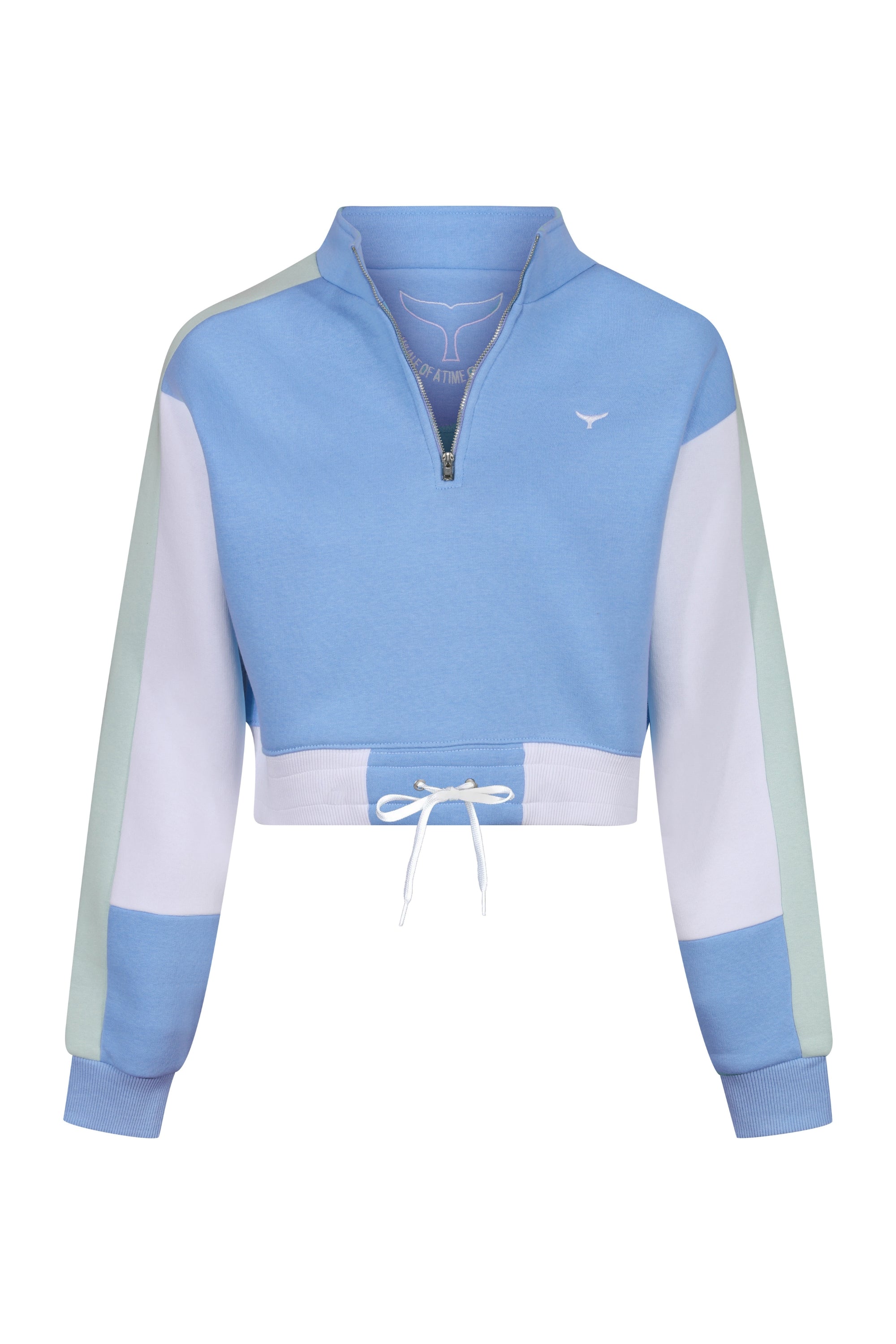 Saltern Cropped Quarter Zip Sweatshirt Blue