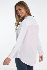 Stamford Linen Shirt - White/Pink - Whale Of A Time Clothing