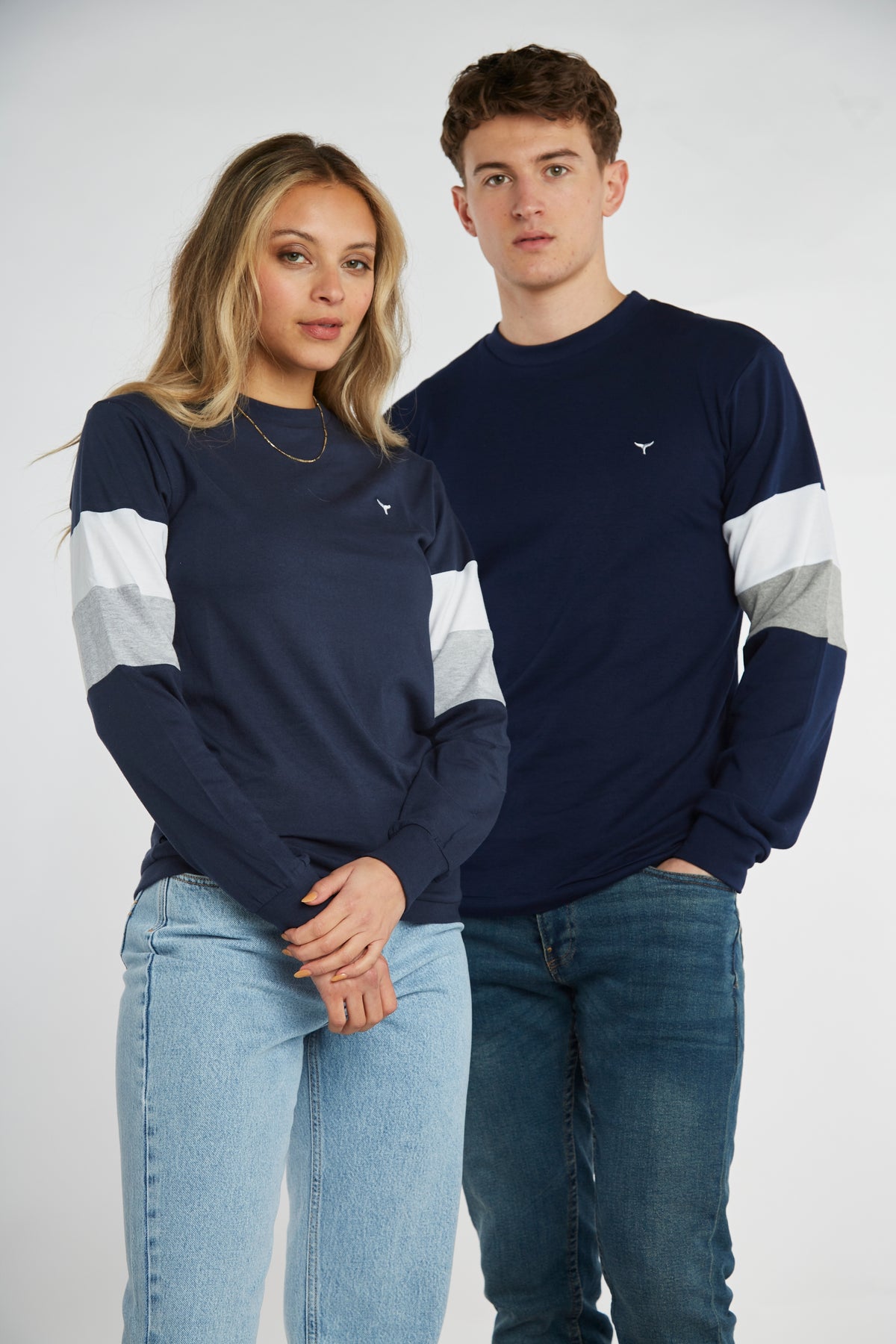 Thornham Unisex Long Sleeved T-Shirt - Navy - Whale Of A Time Clothing